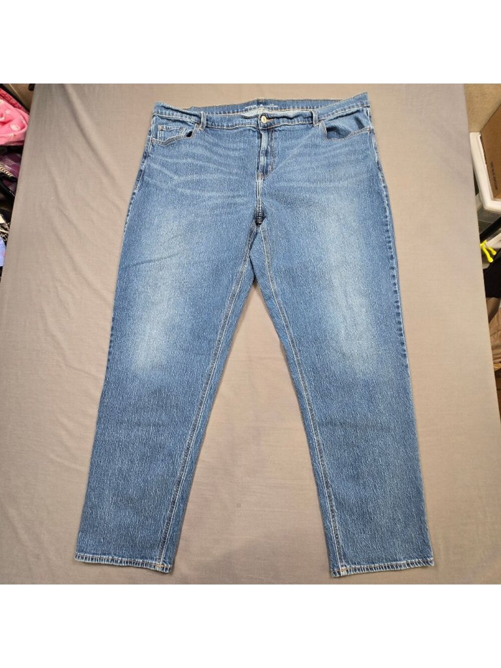 Old Navy Size 22 Long Mid-Rise Wow Boyfriend Jeans Blue Stretch Denim